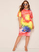 Plus Tie Dye Bodycon Dress