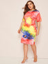 Plus Tie Dye Bodycon Dress