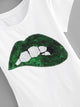 Plus Dip Hem Lip Sequin Tee