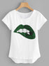 Plus Dip Hem Lip Sequin Tee