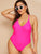 Plus Neon Lime Criss Cross Backless One Piece Swim