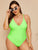 Plus Neon Lime Criss Cross Backless One Piece Swim