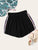 Plus Frill Elastic Waist Side Button Split Shorts