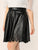 SHEIN Plus Zip Back Laser Cut Chevron Hem PU Skirt