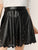 SHEIN Plus Zip Back Laser Cut Chevron Hem PU Skirt