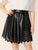 SHEIN Plus Zip Back Laser Cut Chevron Hem PU Skirt