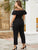 Plus Contrast Mesh Ruffle Jumpsuit