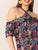 Plus Tropical Print Halter Neck Ruffle Hem Dress