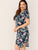 Plus Curved Hem Tropical Print Dress