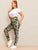 Plus Wide Waist Striped Side Camo Leggings