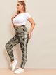 Plus Wide Waist Striped Side Camo Leggings