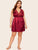 Plus Lace Trim Split Criss Cross Satin Dress With Thong