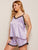 Plus Contrast Lace Satin Cami Top With Shorts Pajama Set