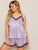 Plus Contrast Lace Satin Cami Top With Shorts Pajama Set