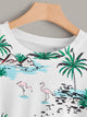 Plus Flamingo & Coconut Trees Print Tee