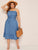 Plus Ruffle Hem Button Denim Cami Dress