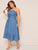 Plus Ruffle Hem Button Denim Cami Dress