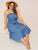 Plus Ruffle Hem Button Denim Cami Dress