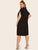 Plus Piping Trim Tie Neck Dress