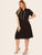 Plus Piping Trim Tie Neck Dress