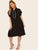 Plus Piping Trim Tie Neck Dress