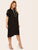 Plus Piping Trim Tie Neck Dress