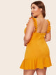 Plus Zip Back Frill Ruffle Hem Dress