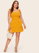 Plus Zip Back Frill Ruffle Hem Dress