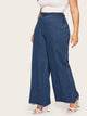 Plus Raw Hem Wide Leg Jeans