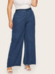 Plus Raw Hem Wide Leg Jeans