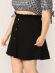 SHEIN Plus Paperbag Waist Button Up Skirt