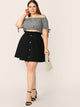 SHEIN Plus Paperbag Waist Button Up Skirt