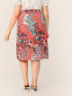 SHEIN Plus Ditsy Floral Button Side Split Skirt