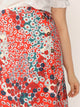 Plus Ditsy Floral Button Side Split Skirt