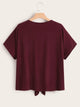 Plus Tie Front Slogan Print Tee