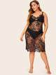 Plus Eyelash Floral Lace Slips