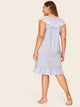 Plus Contrast Lace Ruffle Trim Night Dress