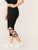 Plus Cutout Lace Up Side Crop Leggings