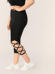 Plus Cutout Lace Up Side Crop Leggings