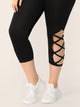 Plus Cutout Lace Up Side Crop Leggings