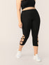 Plus Cutout Lace Up Side Crop Leggings