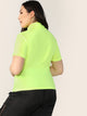  Plus Neon Lime Mock Neck Tee