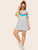 Plus Contrast Striped Frill Cuff Dress