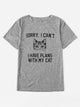 Plus Cat And Letter Print Tee