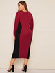 Plus Two Tone Pencil Dress