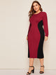 Plus Two Tone Pencil Dress