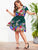 Plus Surplice Front Floral Print Shirred Dress