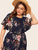 Plus Keyhole Front Floral Print Belted Dress