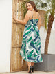 Plus Palm Tree Tulip Hem Cami Dress