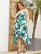 Plus Palm Tree Tulip Hem Cami Dress